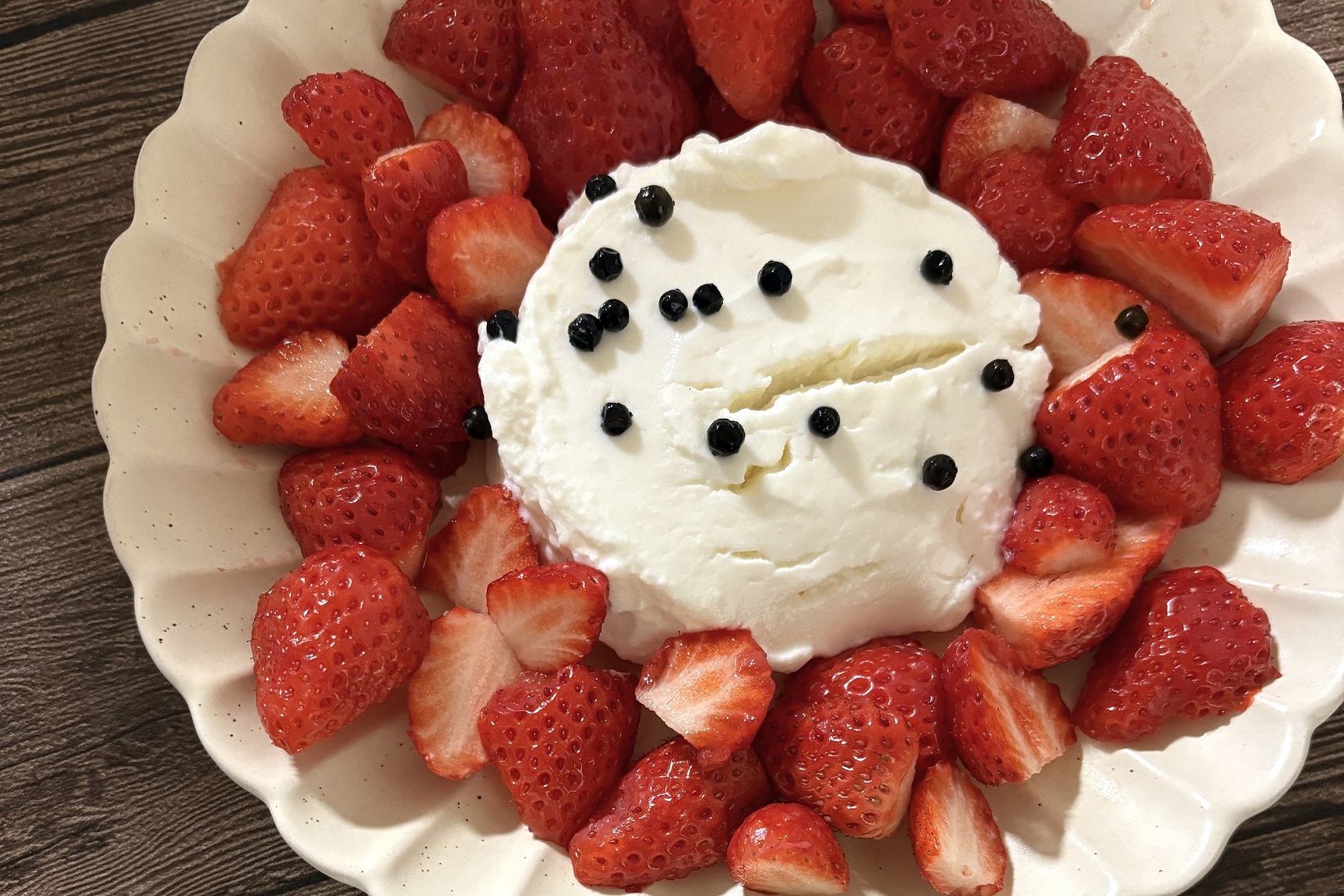 チーズと苺