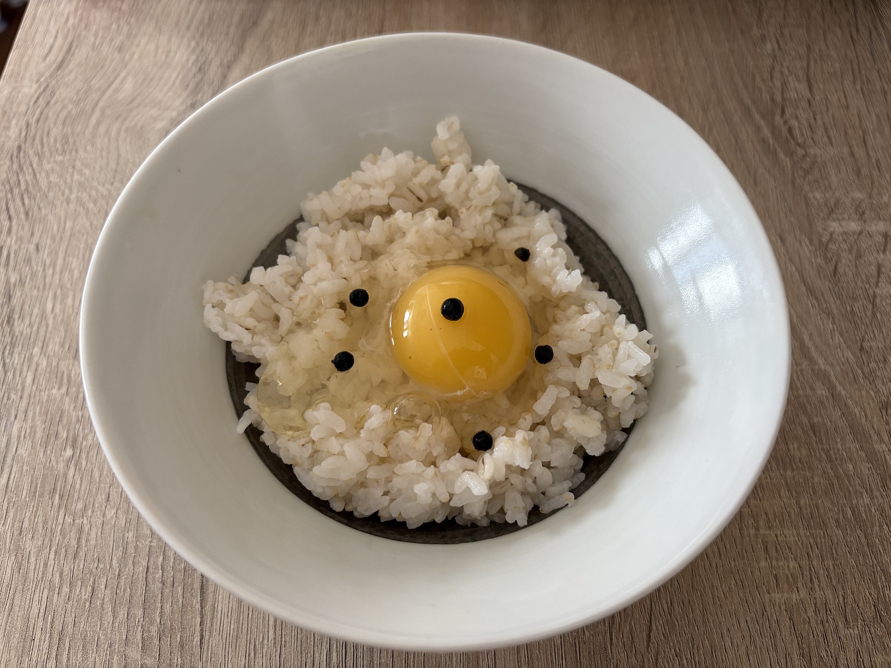 塩漬け生胡椒と卵かけごはん