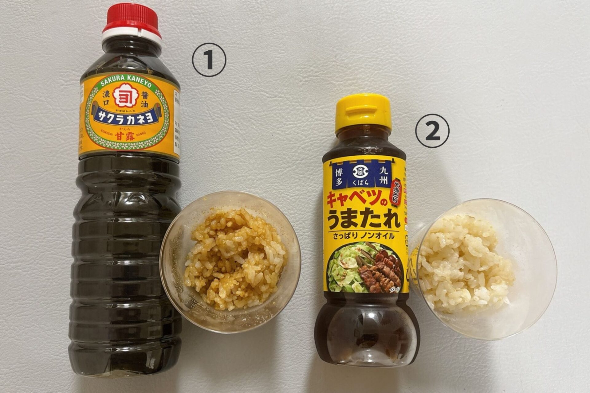 サクラカネヨ「甘露」と久原醤油「キャベツのうまたれ」